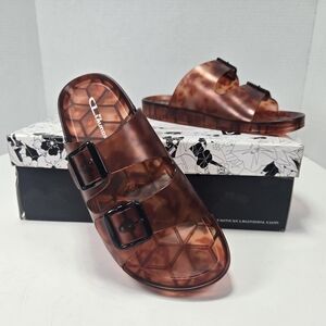 CL by Laundry Jaylen Translucent Tortoise Shell Slip-on Jelly Slide Sandals Sz 7